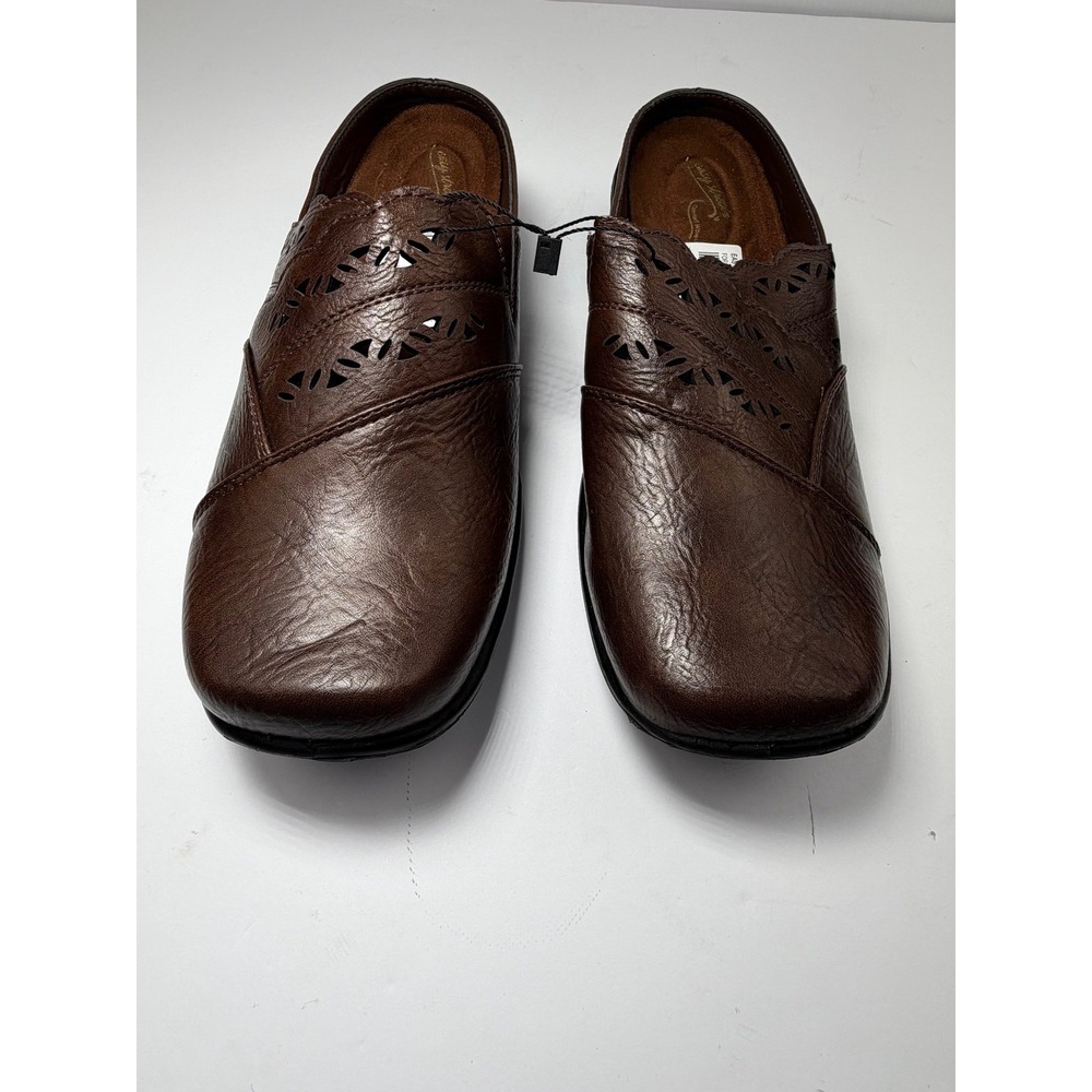 Easy Street Forever Mules Tobacco Brown  Clog Slide Retro Boho Womens 10 Wide